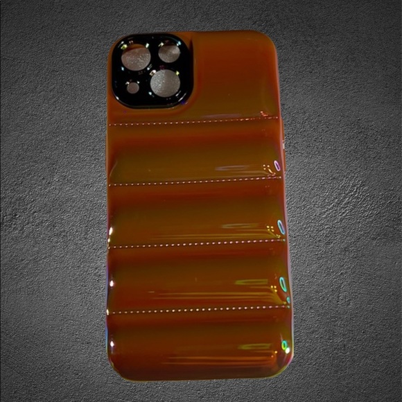 iPhone 13 Brown Metallic Ombre Iridescent Pearlized BUBBLE Puffer Case - Picture 2 of 15
